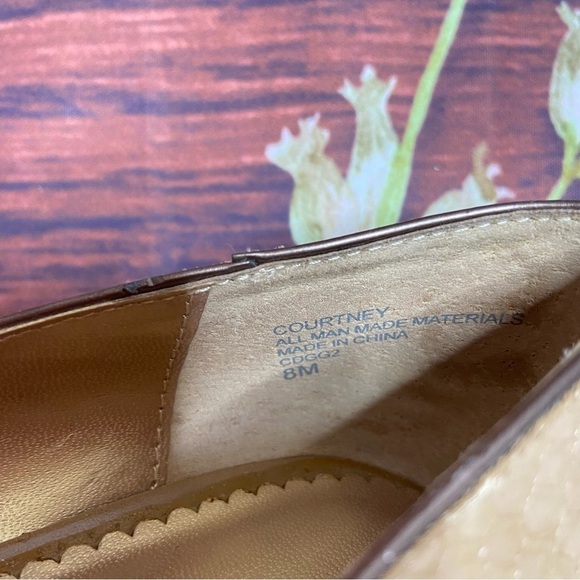 LINDSAY Phillips Courtney Tan Python Peep Toe Wedge Heels 8m - Picture 5 of 14